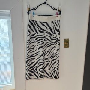 Zebra Print Knit Skirt
